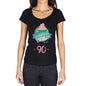 Happy Bday To Me 90 Womens T-Shirt Black Birthday Gift 00467 - Black / Xs - Casual