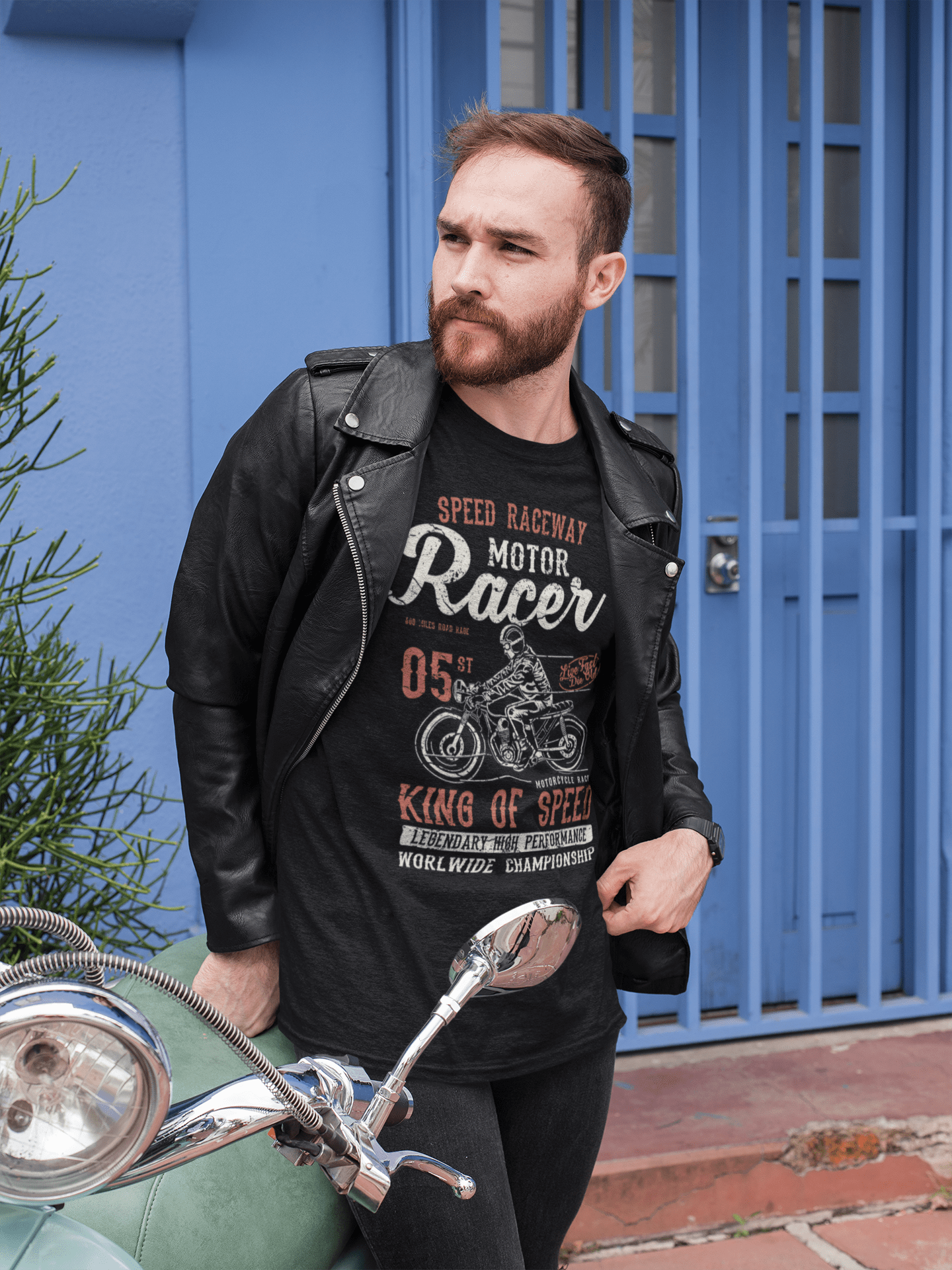 ULTRABASIC Herren T-Shirt Classic Motor Racer – King of Speed ​​Motorrad-Renn-T-Shirt