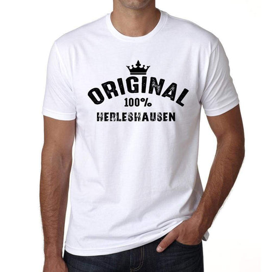Herleshausen 100% German City White Mens Short Sleeve Round Neck T-Shirt 00001 - Casual