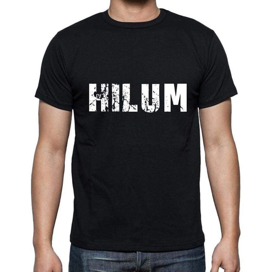 Hilum Mens Short Sleeve Round Neck T-Shirt 5 Letters Black Word 00006 - Casual