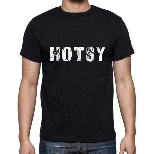 Hotsy Mens Short Sleeve Round Neck T-Shirt 5 Letters Black Word 00006 - Casual