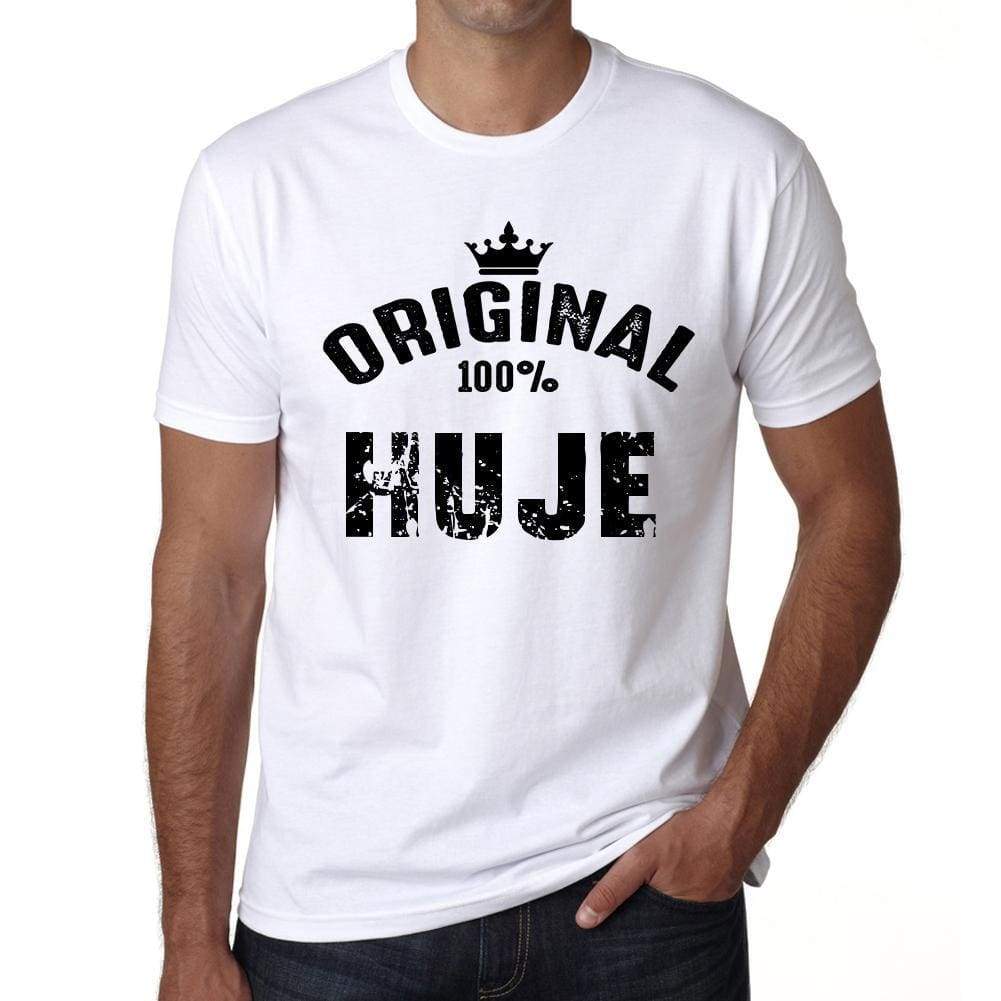 Huje 100% German City White Mens Short Sleeve Round Neck T-Shirt 00001 - Casual