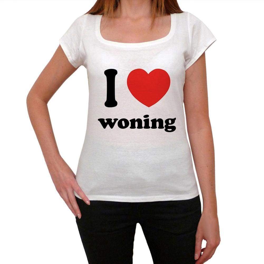 I Love Woning Womens Short Sleeve Round Neck T-Shirt - Casual