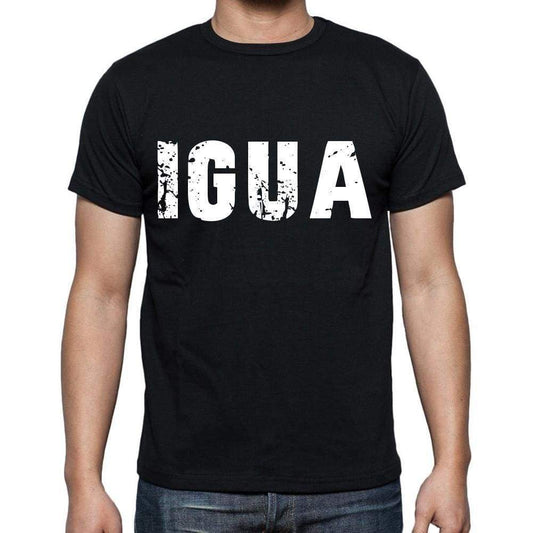 Igua Mens Short Sleeve Round Neck T-Shirt 4 Letters Black - Casual