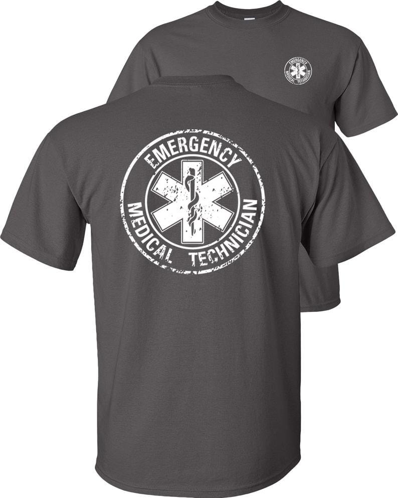 Graphic Unisex EMT Emergency T-Shirt Medical Technician Circle Distressed Tee