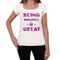 Impassioned Being Great White Womens Short Sleeve Round Neck T-Shirt Gift T-Shirt 00323 - White / Xs - Casual