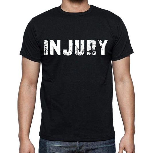 Injury Mens Short Sleeve Round Neck T-Shirt Black T-Shirt En