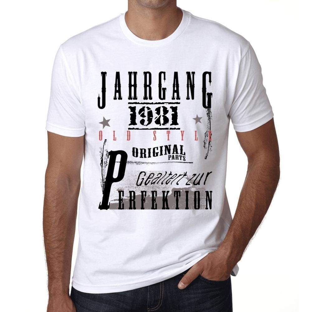 Jahrgang Birthday 1981 Mens Short Sleeve Round Neck T-Shirt Gift T-Shirt 00350 - White / Xs - Casual