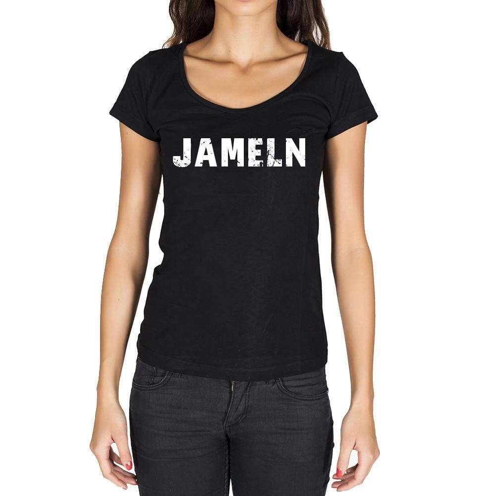 Jameln German Cities Black Womens Short Sleeve Round Neck T-Shirt 00002 - Casual