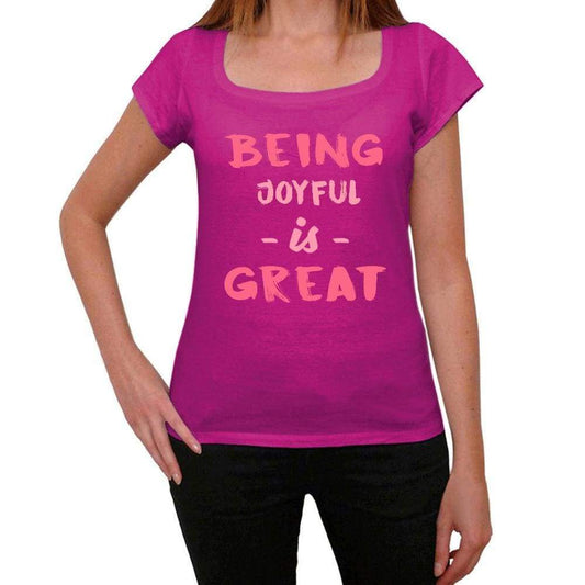 Joyful Being Great Pink Womens Short Sleeve Round Neck T-Shirt Gift T-Shirt 00335 - Pink / Xs - Casual