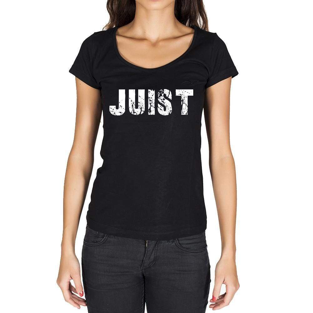 Juist German Cities Black Womens Short Sleeve Round Neck T-Shirt 00002 - Casual
