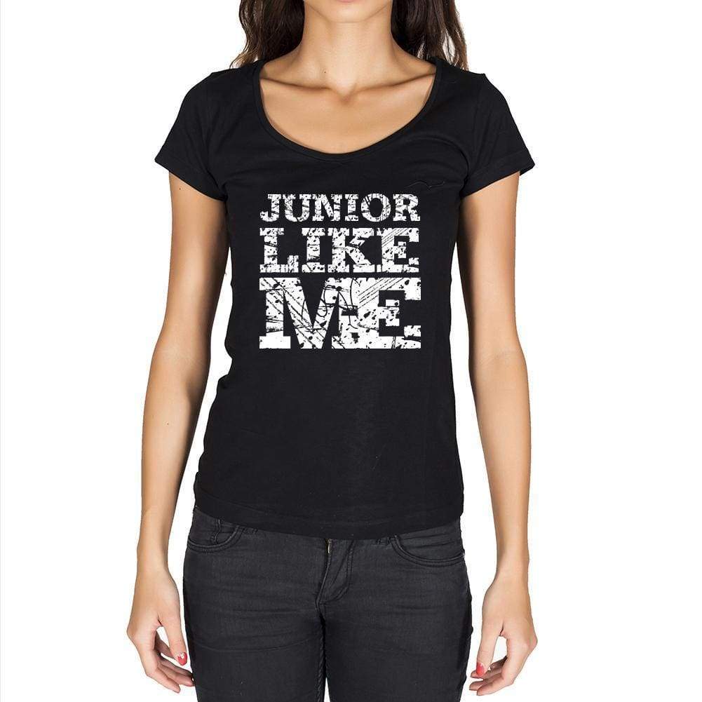 Junior Like Me Black Womens Short Sleeve Round Neck T-Shirt - Black / Xs - Casual