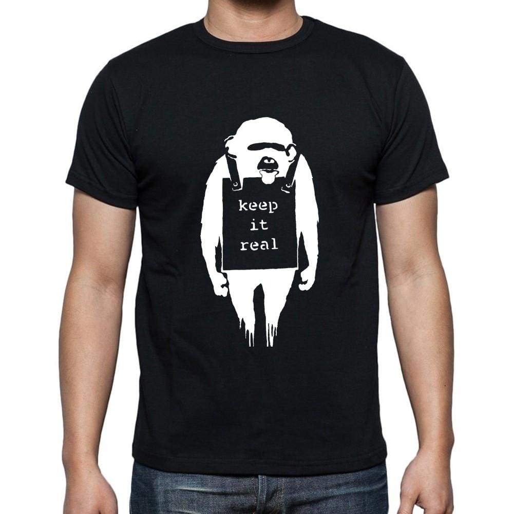 Keep It Real Chimp 1 Black Gift Tshirt Mens Tee Black 00191