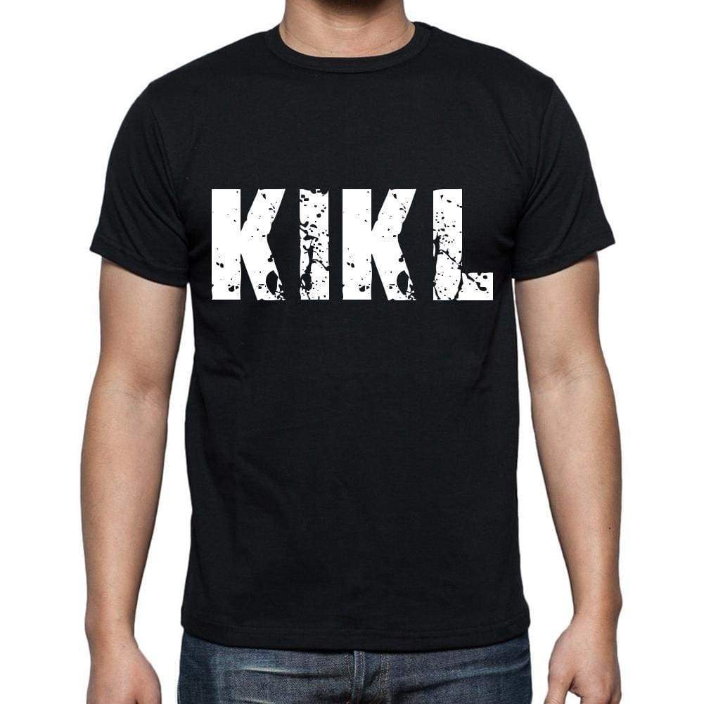 Kikl Mens Short Sleeve Round Neck T-Shirt 4 Letters Black - Casual