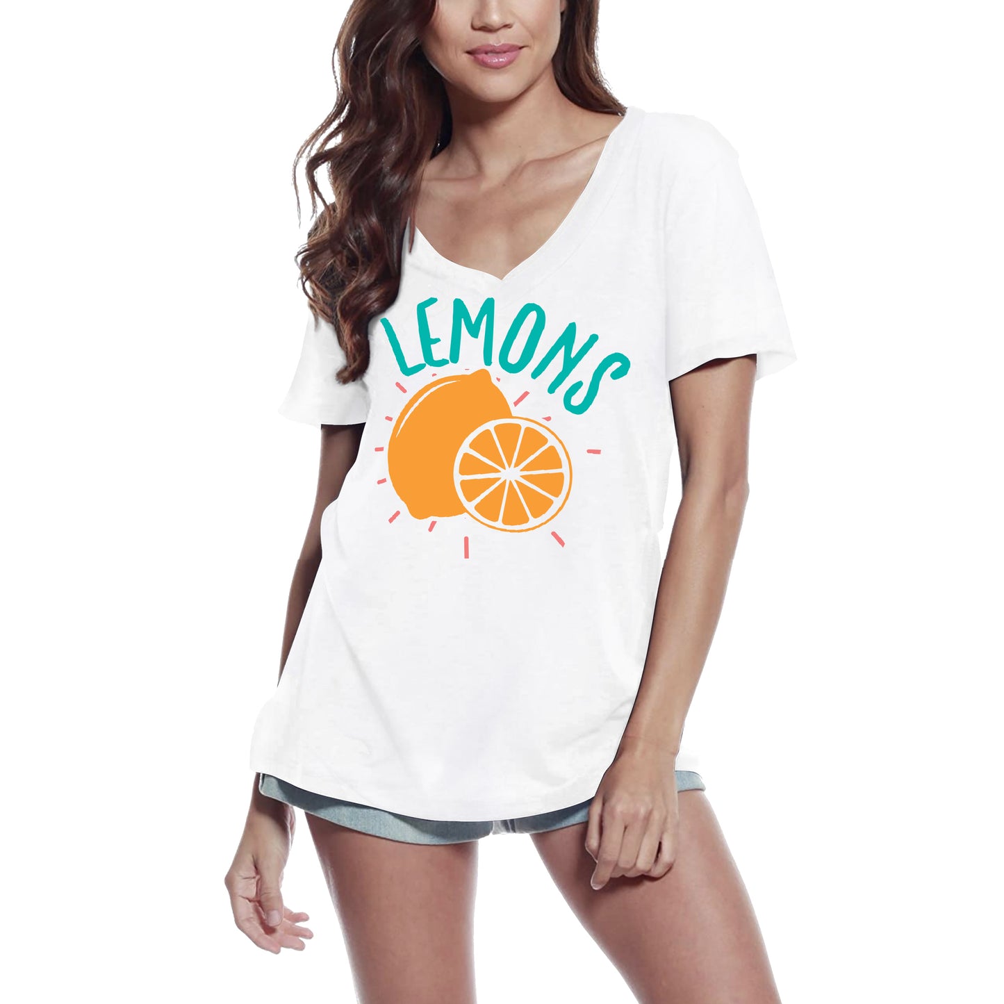 ULTRABASIC Damen T-Shirt Lemons – Lustige Kurzarm-T-Shirt-Oberteile