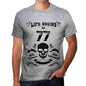 Life Begins At 77 Mens T-Shirt Grey Birthday Gift 00450 - Grey / S - Casual