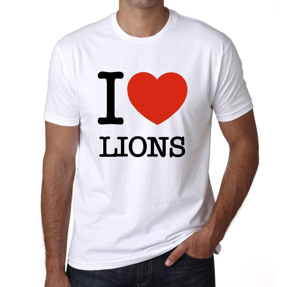 Lions Mens Short Sleeve Round Neck T-Shirt - White / S - Casual