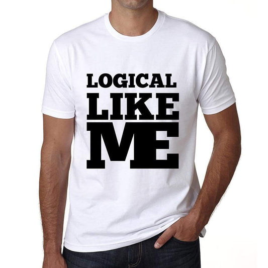 Logical Like Me White Mens Short Sleeve Round Neck T-Shirt 00051 - White / S - Casual