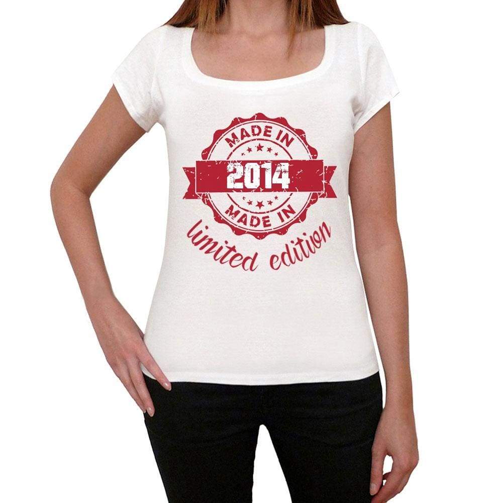 Made In 2014 Limited Edition Womens T-Shirt White Birthday Gift 00425 - White / Xs - Casual