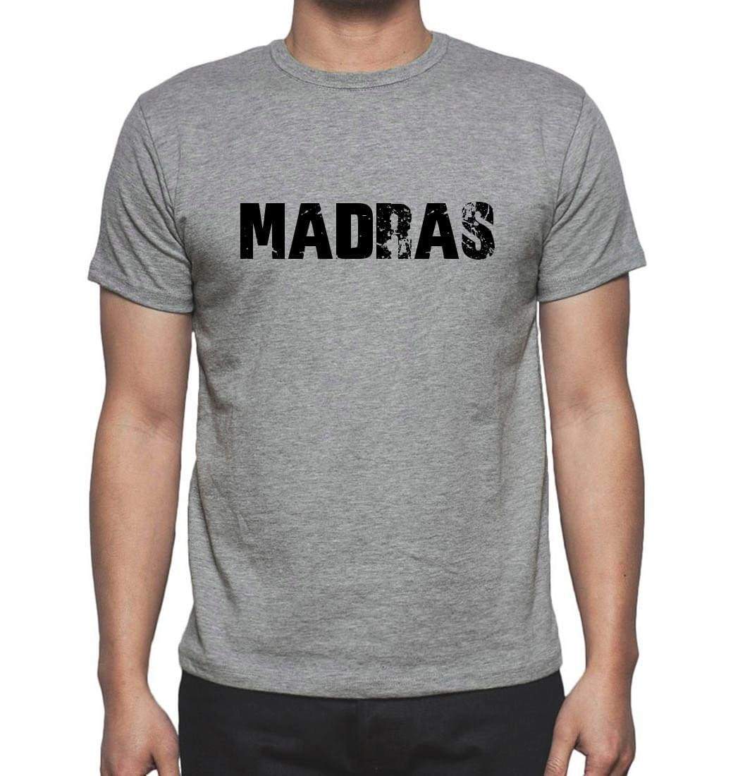 Madras Grey Mens Short Sleeve Round Neck T-Shirt 00018 - Grey / S - Casual