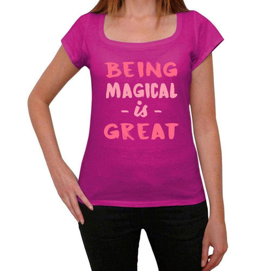 Magical Being Great Pink Womens Short Sleeve Round Neck T-Shirt Gift T-Shirt 00335 - Pink / Xs - Casual
