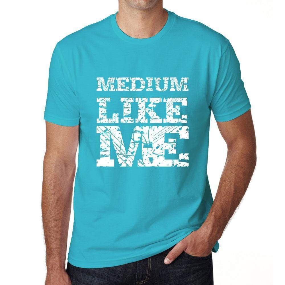 Medium Like Me Blue Mens Short Sleeve Round Neck T-Shirt - Blue / S - Casual