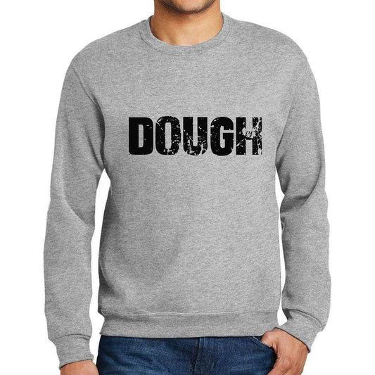 Mens Printed Graphic Sweatshirt Popular Words Dough Grey Marl - Grey Marl / Small / Cotton - Sweatshirts