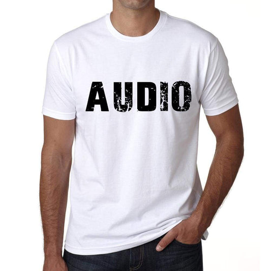 Mens Tee Shirt Vintage T Shirt Audio X-Small White 00561 - White / Xs - Casual