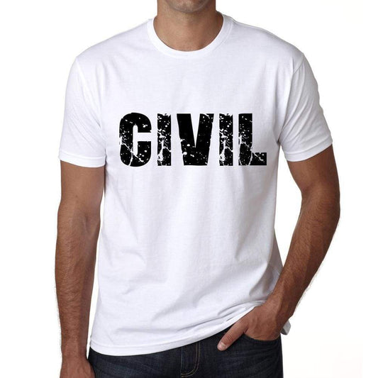 Mens Tee Shirt Vintage T Shirt Civil X-Small White 00561 - White / Xs - Casual