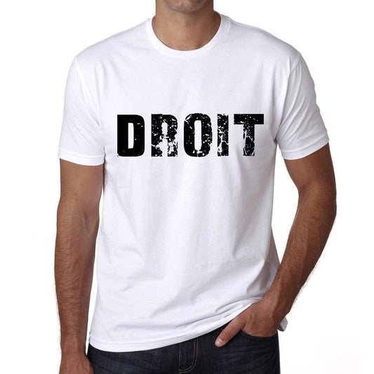 Mens Tee Shirt Vintage T Shirt Droit X-Small White 00561 - White / Xs - Casual