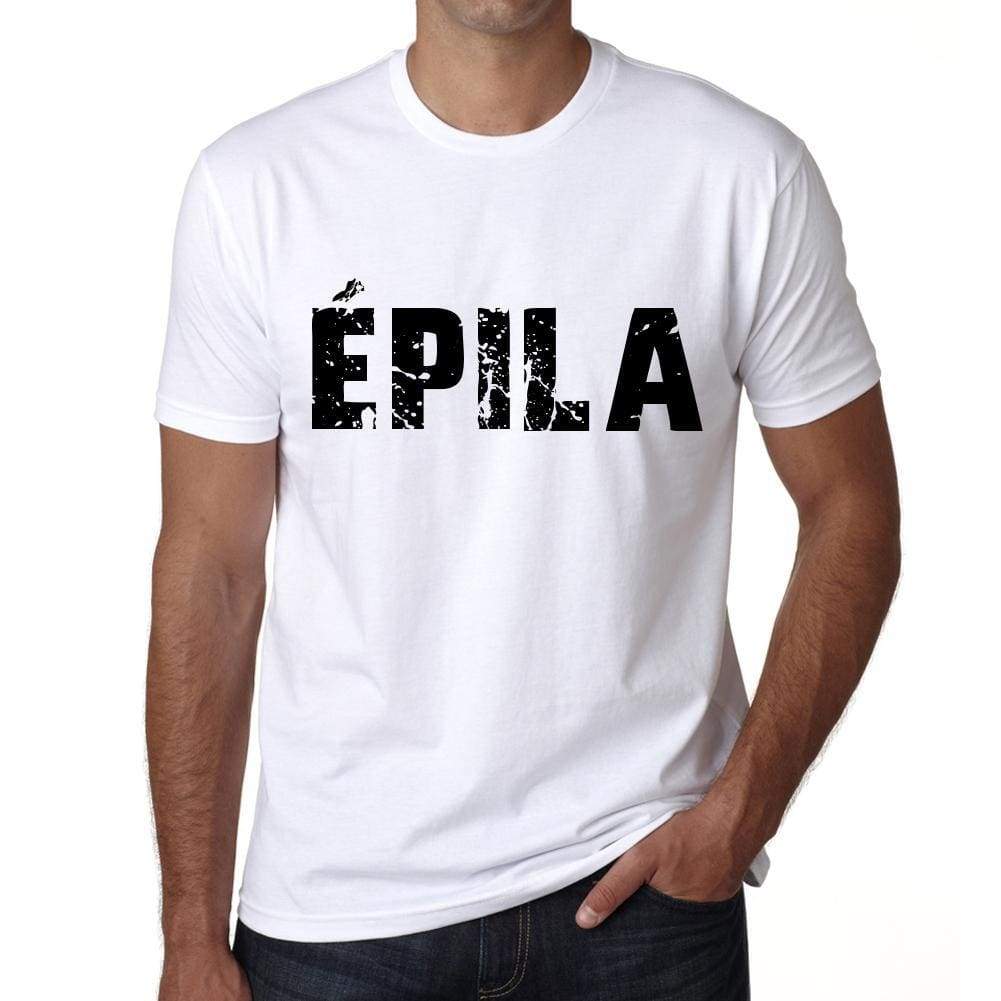 Mens Tee Shirt Vintage T Shirt Épila X-Small White 00561 - White / Xs - Casual