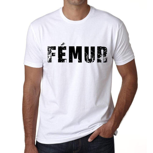 Mens Tee Shirt Vintage T Shirt Fémur X-Small White 00561 - White / Xs - Casual