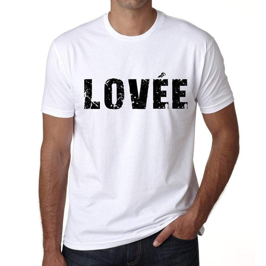 Mens Tee Shirt Vintage T Shirt Lovée X-Small White - White / Xs - Casual