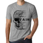 Mens Vintage Tee Shirt Graphic T Shirt Anxiety Skull Vain Grey Marl - Grey Marl / Xs / Cotton - T-Shirt