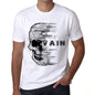 Mens Vintage Tee Shirt Graphic T Shirt Anxiety Skull Vain White - White / Xs / Cotton - T-Shirt