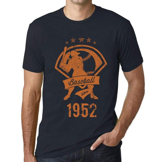 Mens Vintage Tee Shirt Graphic T Shirt Baseball Since 1952 Navy - Navy / Xs / Cotton - T-Shirt