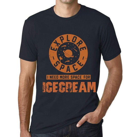 Mens Vintage Tee Shirt Graphic T Shirt I Need More Space For Icecream Navy - Navy / Xs / Cotton - T-Shirt
