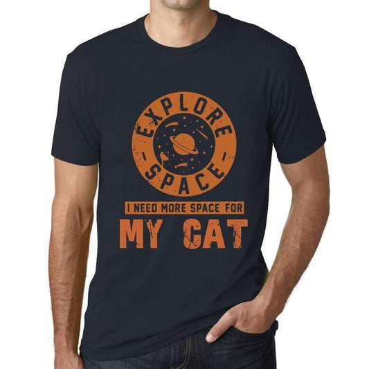 Men’s Vintage Tee Shirt <span>Graphic</span> T shirt I Need More Space For MY CAT Navy - ULTRABASIC