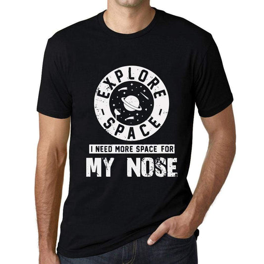 Mens Vintage Tee Shirt Graphic T Shirt I Need More Space For My Nose Deep Black White Text - Deep Black / Xs / Cotton - T-Shirt