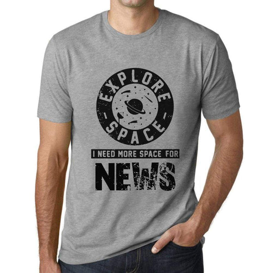 Mens Vintage Tee Shirt Graphic T Shirt I Need More Space For News Grey Marl - Grey Marl / Xs / Cotton - T-Shirt