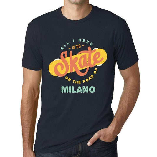 Mens Vintage Tee Shirt Graphic T Shirt Milano Navy - Navy / Xs / Cotton - T-Shirt