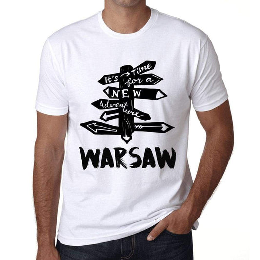 Mens Vintage Tee Shirt Graphic T Shirt Time For New Advantures Warsaw White - White / Xs / Cotton - T-Shirt