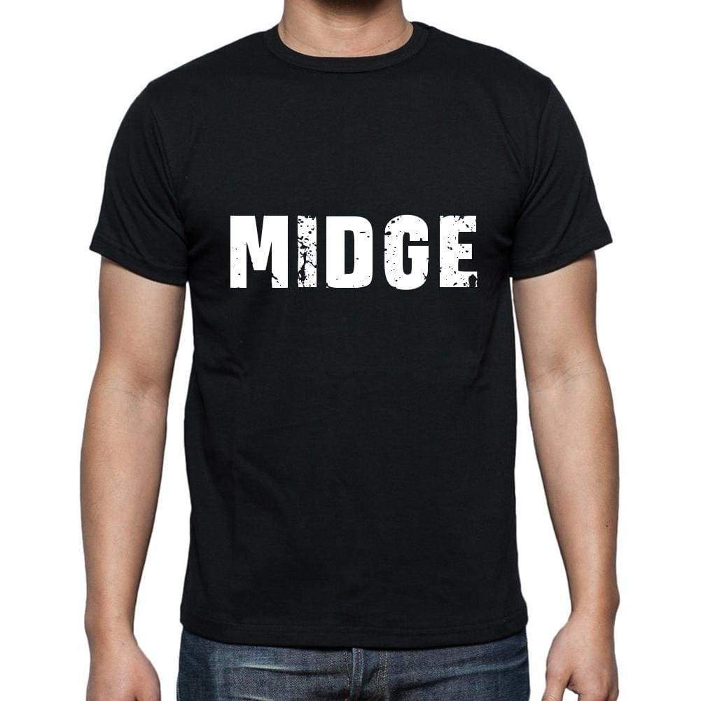 Midge Mens Short Sleeve Round Neck T-Shirt 5 Letters Black Word 00006 - Casual