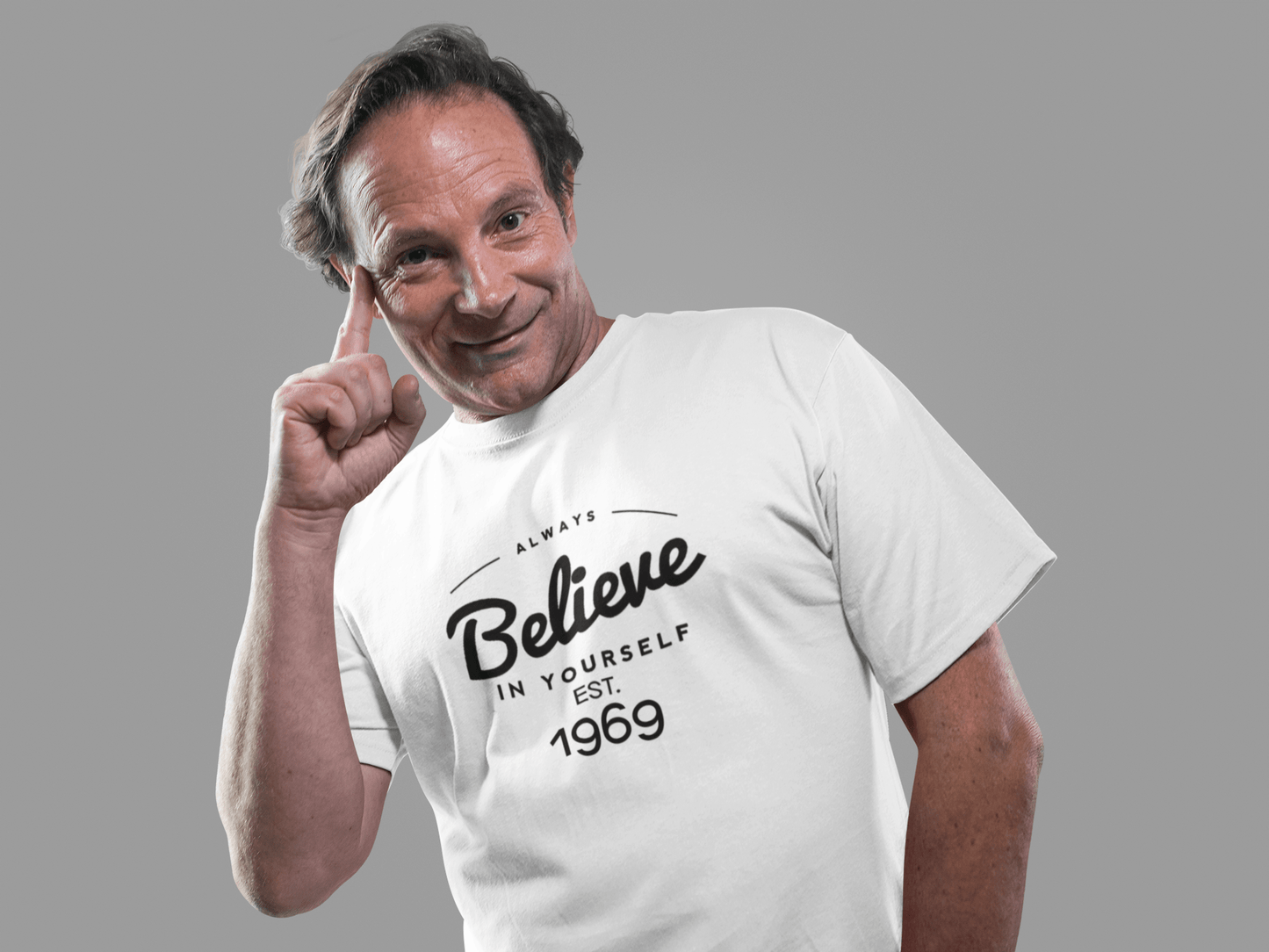 1969, Always Believe, blanc, T-shirt à manches courtes et col rond Homme 00327