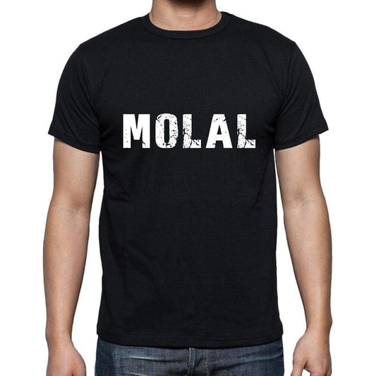 Molal Mens Short Sleeve Round Neck T-Shirt 5 Letters Black Word 00006 - Casual