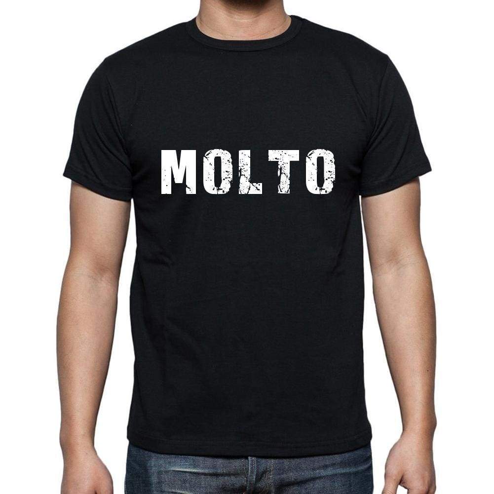 Molto Mens Short Sleeve Round Neck T-Shirt 5 Letters Black Word 00006 - Casual