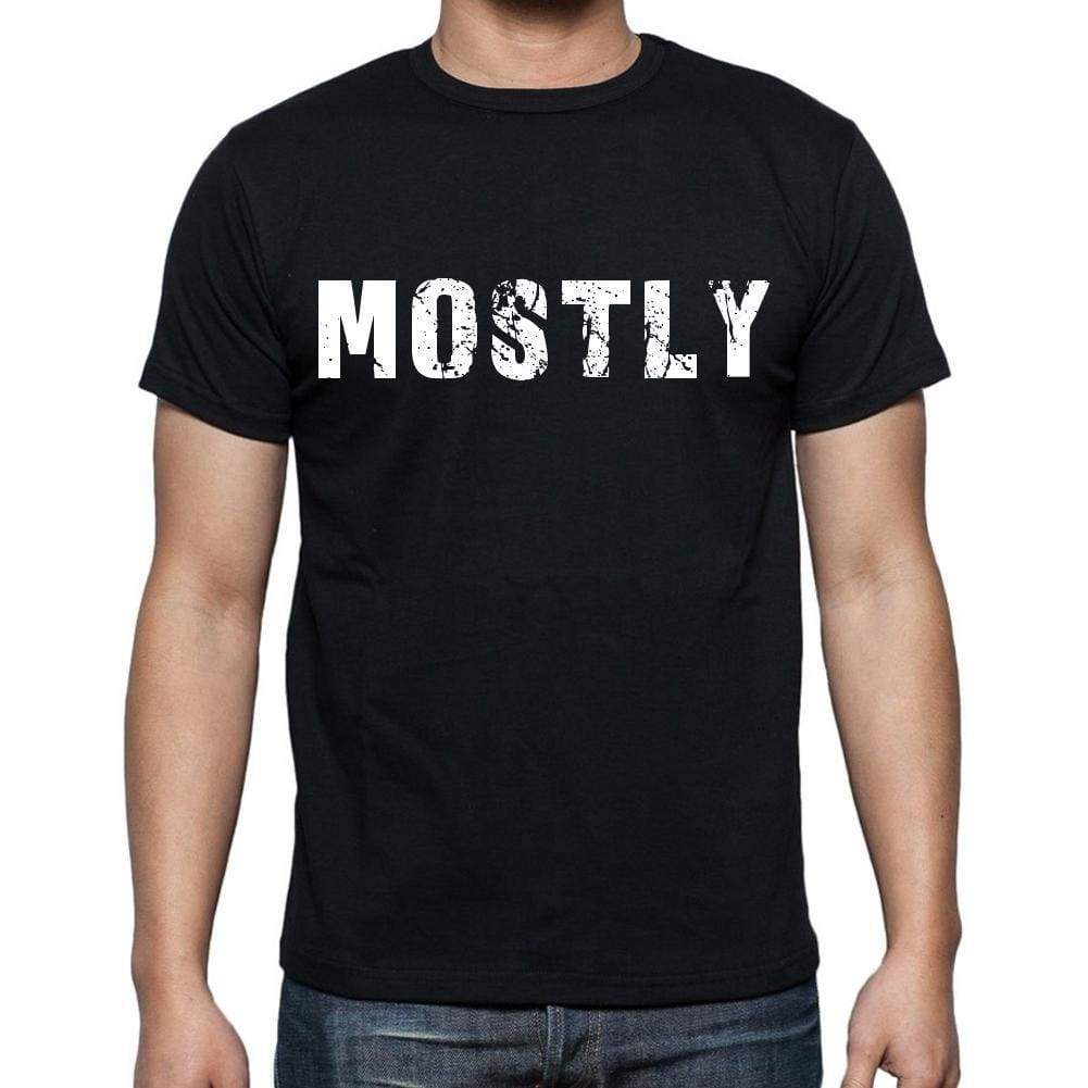 Mostly Mens Short Sleeve Round Neck T-Shirt Black T-Shirt En