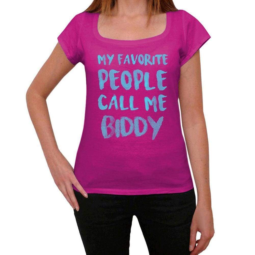 My Favorite People Call Me Biddy Womens T-Shirt Pink Birthday Gift 00386 - Pink / Xs - Casual