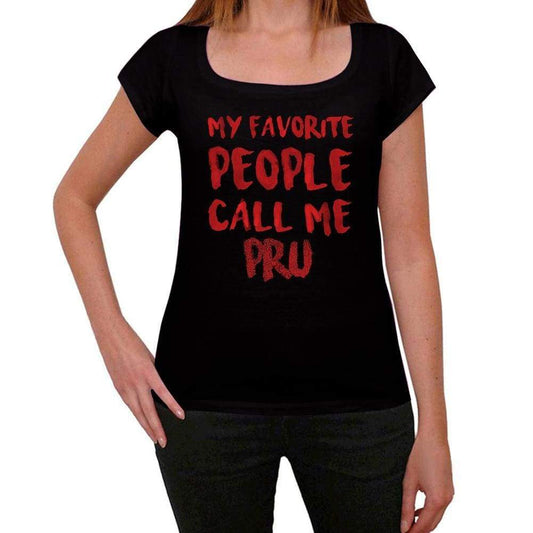 My Favorite People Call Me Pru , Black, <span>Women's</span> <span><span>Short Sleeve</span></span> <span>Round Neck</span> T-shirt, gift t-shirt 00371 - ULTRABASIC