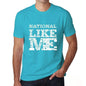 National Like Me Blue Mens Short Sleeve Round Neck T-Shirt - Blue / S - Casual